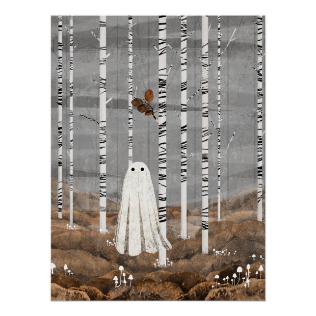 Póster Pequeños champiñones blancos (Anverso)