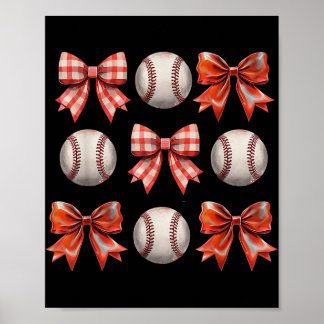 Póster Pequeños Chicas de béisbol infantil Base Coquette