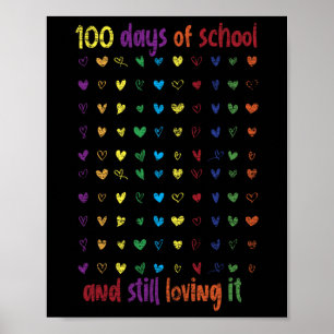Póster Pequeños Chicas estudiantiles de 100 días de regal