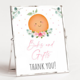 Póster Pequeños Chicas libros y regalos Rótulo Baby Showe