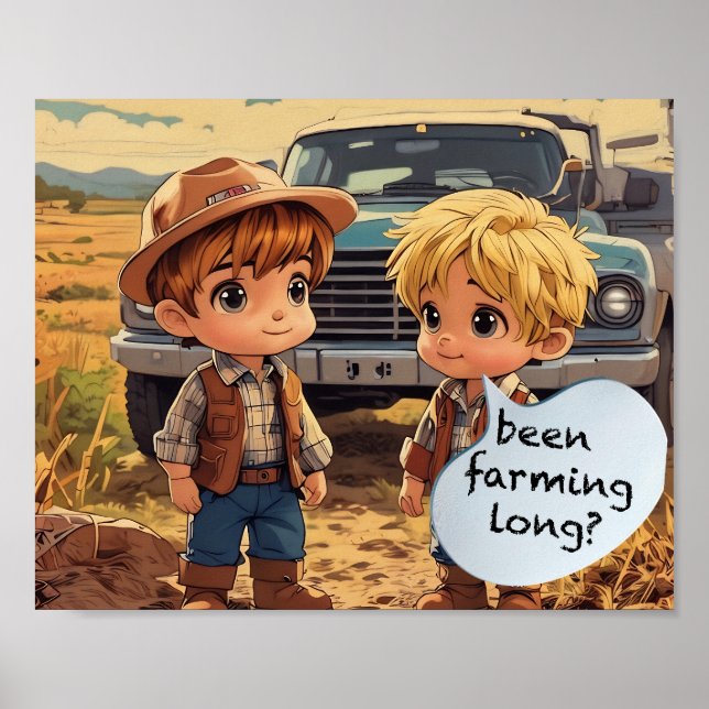 Póster Pequeños chicos granjeros - ¿Han sido largos Farmi (Frente)