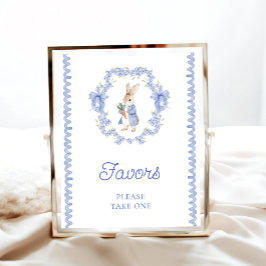 Póster Pequeños conejitos azules de Baby Shower favoritos