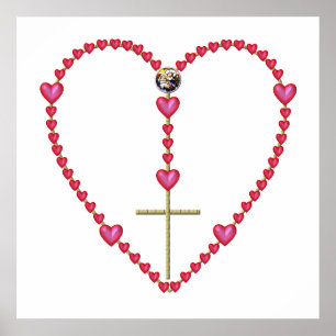 Póster Pequeños corazones Rosario