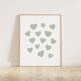 Póster Pequeños corazones verdes sabrosos