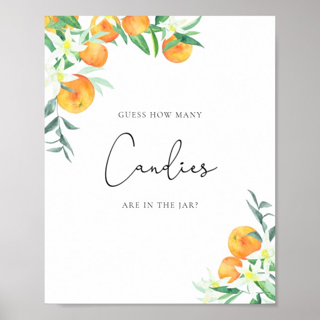 Póster Pequeños curiosos adivinen cuántos caramelos (Frente)