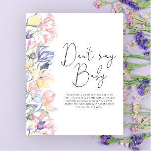 Póster Pequeños flores silvestres de bebé ducha No digas