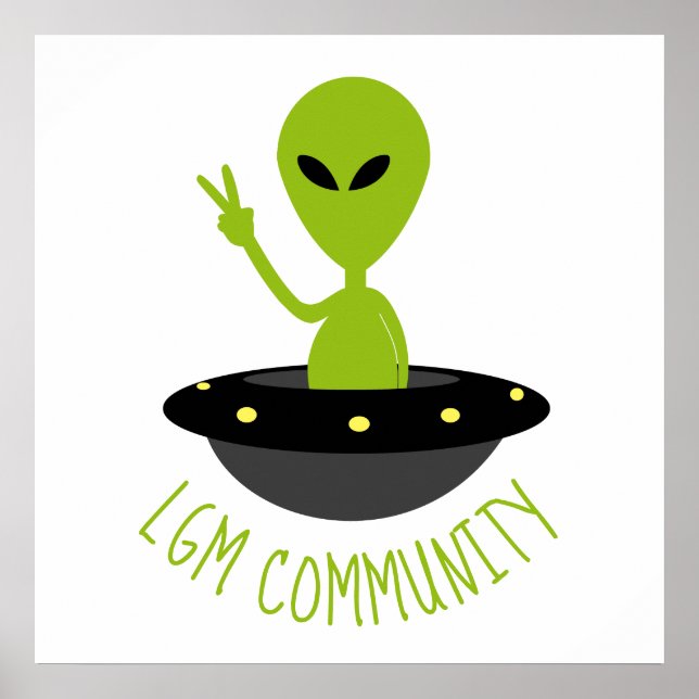 Póster Pequeños hombres verdes, comunidad LGM Extraterres (Frente)