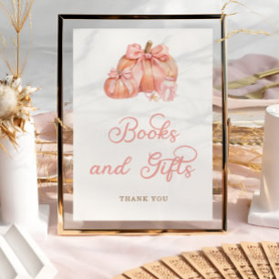 Póster Pequeños libros de calabaza y Baby Shower de regal
