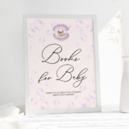 Póster Pequeños Libros De Perla Para El Baby Shower Infan