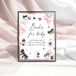 Póster Pequeños libros rosados de Halloween para bebé