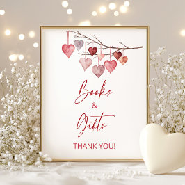 Póster Pequeños libros y regalos de San Valentín