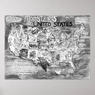 Póster Pequeños monstruos de Estados Unidos de 24 x 18"