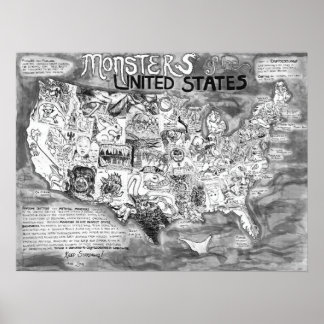 Póster Pequeños monstruos de Estados Unidos de 24 x 18"