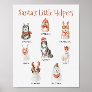 Póster Pequeños Navidades de perros de Santa Elena