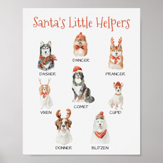 Póster Pequeños Navidades de perros de Santa Elena (Frente)