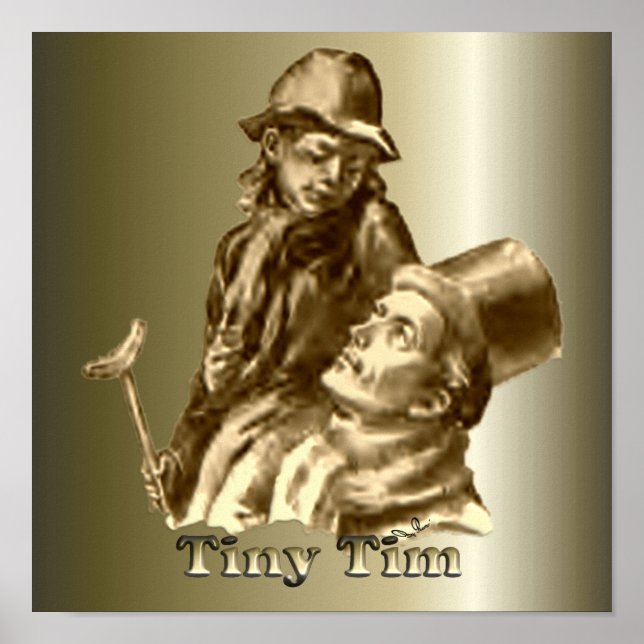 Póster Pequeños Navidades Tim Carol con Bob Cratchit (Frente)