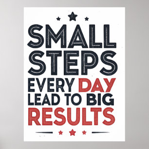 Póster Pequeños Pasos Cada Día Llevan – Frase Motivaciona