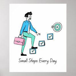 Póster Pequeños pasos todos los días - Poster motivaciona