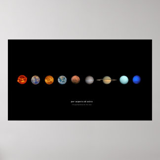 Póster PER ASPERA AD ASTRA - Cita espacial de Galileu