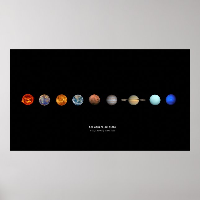 Póster PER ASPERA AD ASTRA - Cita espacial de Galileu (Frente)