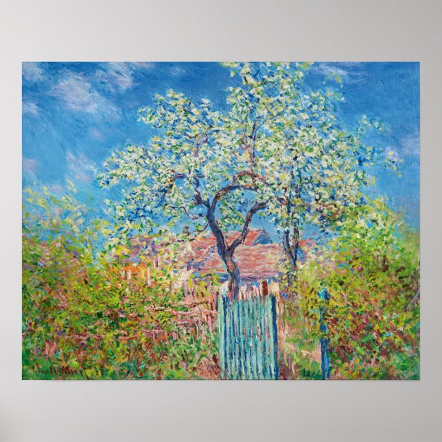 Póster peral en flor, Monet (Frente)