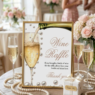 Póster Perals and Prosecco bridal ducha flor bar Rótulo