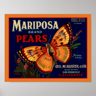Póster Peras de mariposa en los años 40