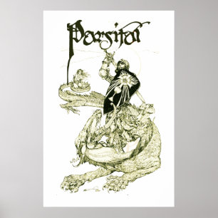 PÓSTER PERCEVAL LUCHANDO CONTRA EL DRAGÓN, BÚSQUEDA DEL S