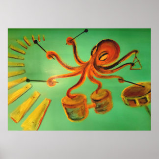 Póster Percusión: pulpo