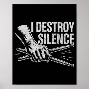 Póster Percusionista Baterista I Destruyo Silencio Bateri