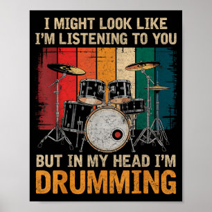 Póster Percusionista tocando para amantes de la batería b