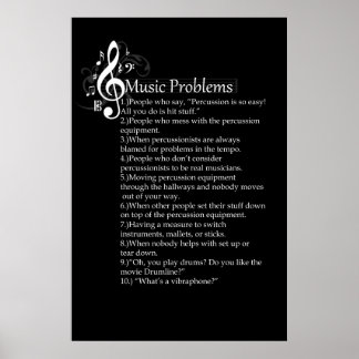 Póster Percussion Problems List