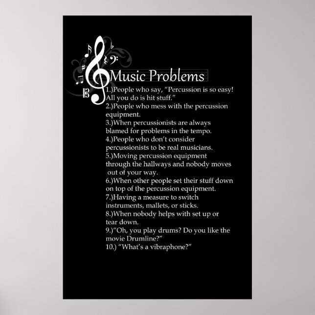 Póster Percussion Problems List (Frente)