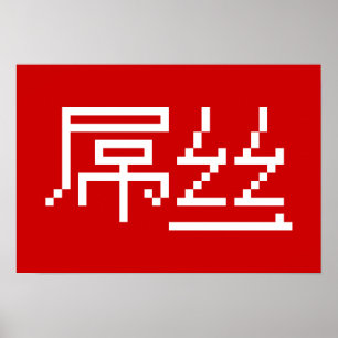 Póster Perdedor chino / Diaosi 屌 丝 Hanzi MEME