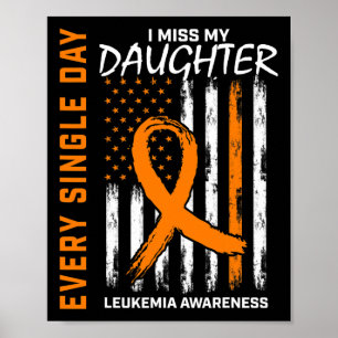 Póster Pérdida De La Leucemia Hija Sensibilización Bander