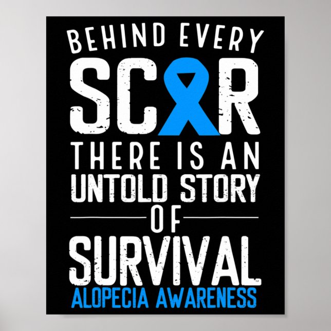 Póster Pérdida del pelo de la calvicie Cinta azul Alopeci (Frente)