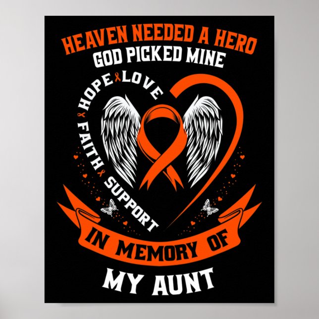 Póster Pérdida en memoria de mi tía Leucemia (Frente)