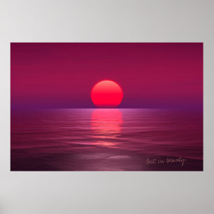 Póster perdido en belleza. romance al atardecer