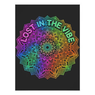 Póster Perdido en el Arcoíris de Vibración Mandala Gráfic