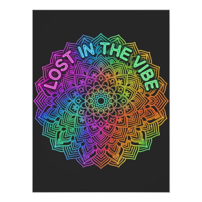 Póster Perdido en el Arcoíris de Vibración Mandala Gráfic (Anverso)