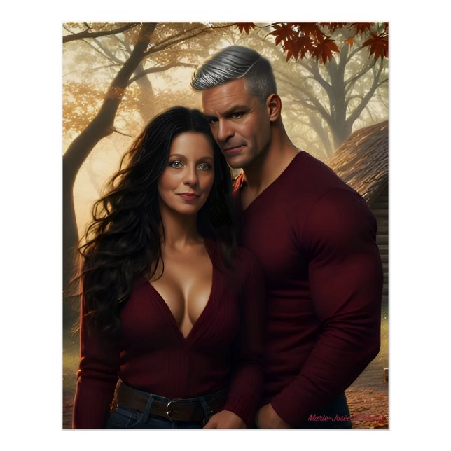 Póster Perdido en el resplandor ámbar del otoño (Anverso)