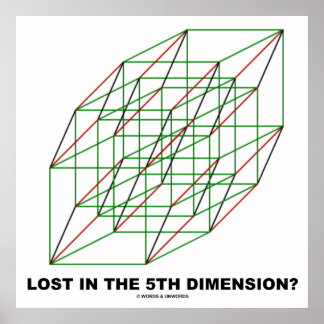 Póster ¿Perdido En La Quinta Dimensión? (Humor de cubo ge