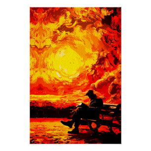 Póster Perdido en Pensamientos – Reflexión Surreal de la