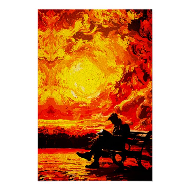 Póster Perdido en Pensamientos – Reflexión Surreal de la  (Anverso)