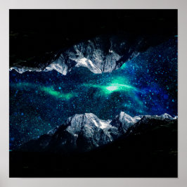 Póster Perdido en un mundo de sueños y montañas