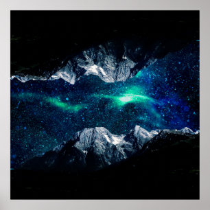 Póster Perdido en un mundo de sueños y montañas