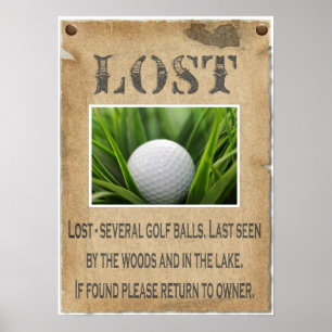 Póster PERDIDO - pelota de golf