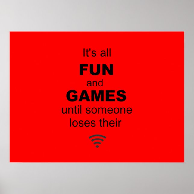 Póster Perdiendo Poster de Internet WiFi - Rojo (Frente)