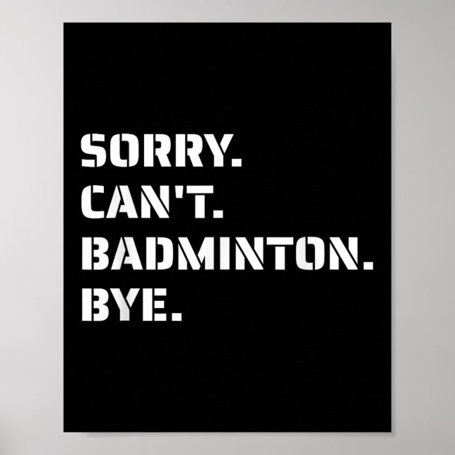 Póster Perdón Cant Badminton Bye - Smashing Serving Jumpi (Frente)