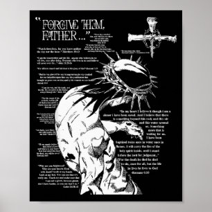Póster Perdónalos Padre Anime Jesús Cruz Tee 